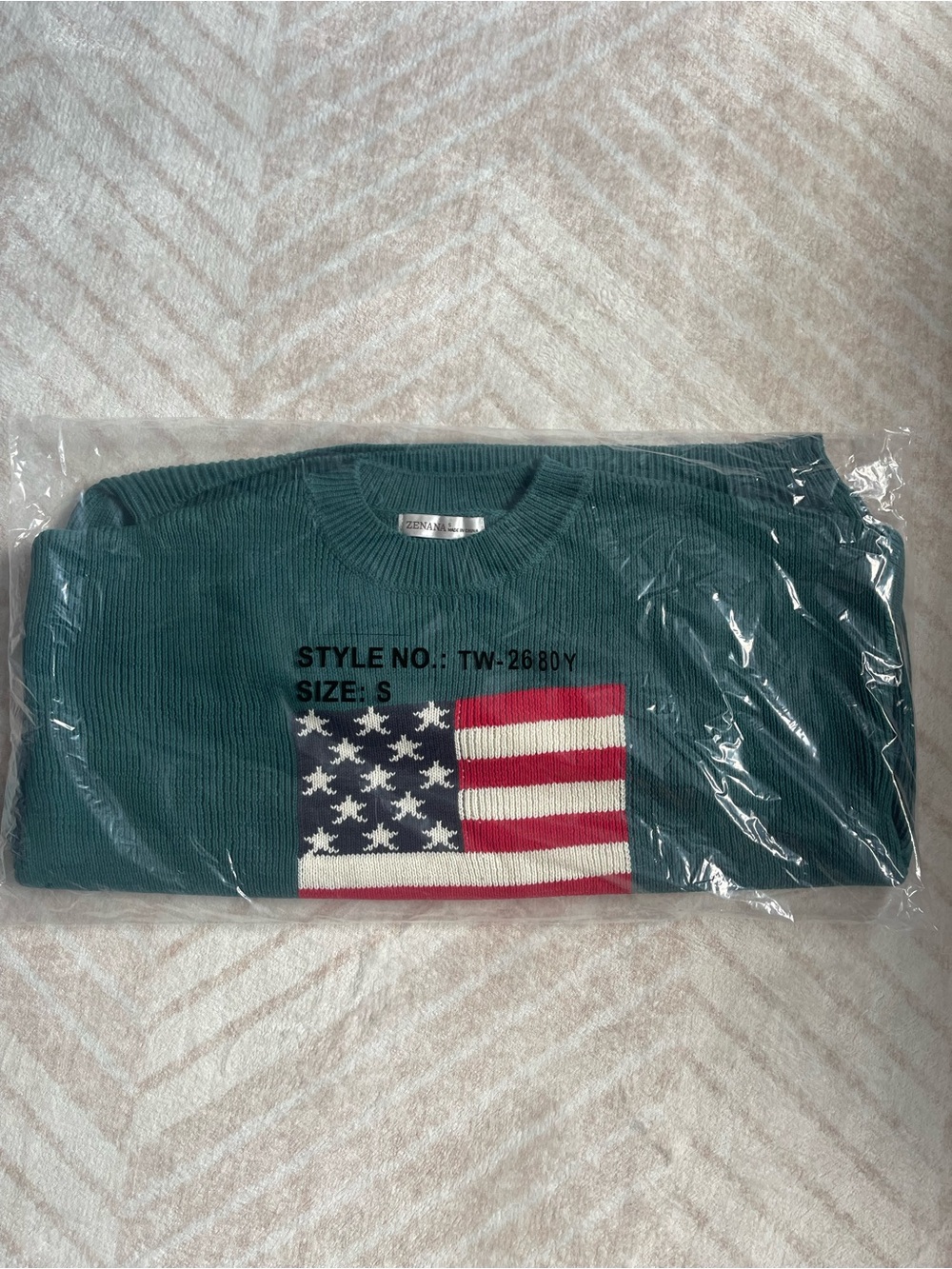 Zenana American Flag Knit Sweater – Hunter Green 🇺🇸 - Picture 2 of 2